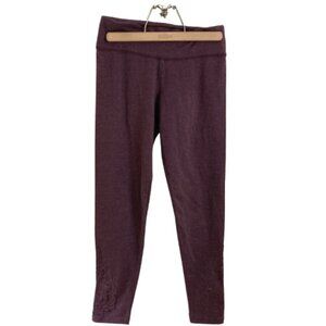 Aerie Women's Burgundy Exercise / Yoga Pants with Lace Embellishment, sz. M